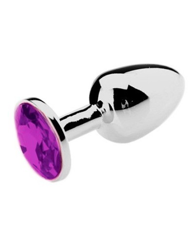 Plug Bijou Strass Violet - SMALL 6.5 x 2.7cm pas cher