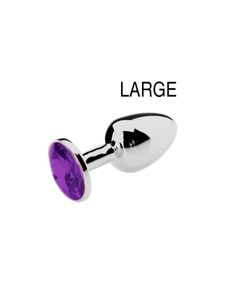 Plug Bijou Strass Violet - LARGE 8 x 4cm pas cher