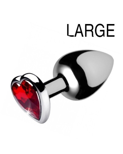 Plug bijou Heart Gem Rouge 8 x 4 cm pas cher