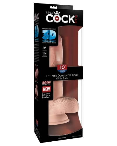 Gode rEaliste King Cock 3D TRIPLE DENSITY 10 - 20 x 5 cm pas cher