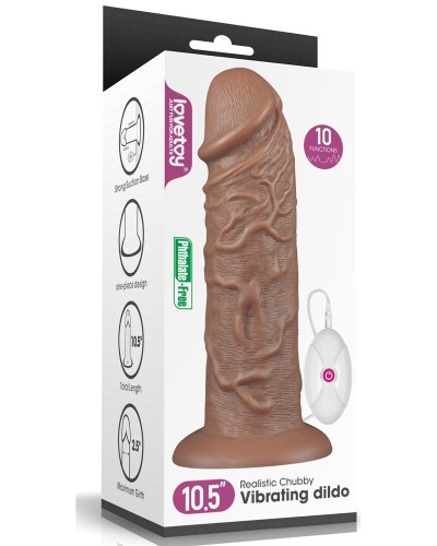 Gode vibrant Chubby Dildo 23 x 6.5 cm Marron pas cher