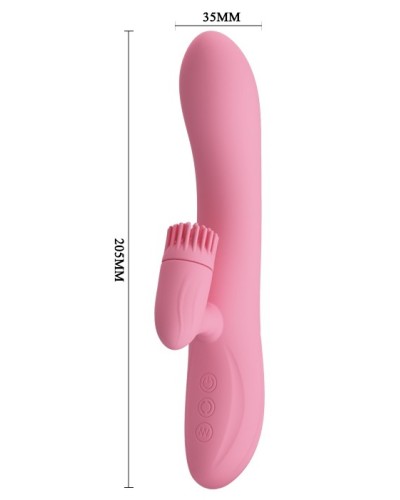 Vibro Rabbit Chris Pretty Love 20 x 3.5 cm Rose pas cher