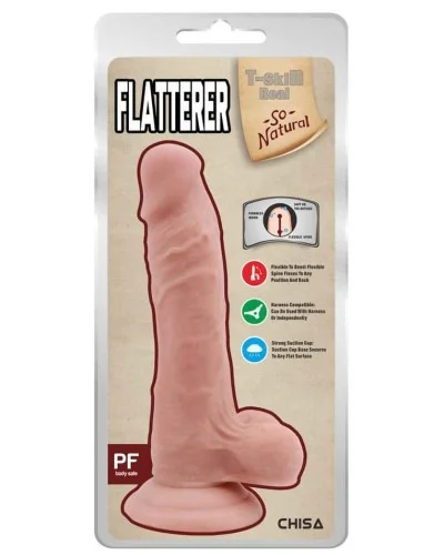 Gode rEaliste Flatterer 14 x 4 cm Flesh pas cher