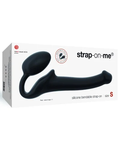 Gode + plug Strap-On-Me Beandable S 15 x 3.5 cm Noir pas cher