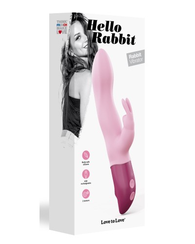 Vibro Hello Rabbit Rose 24 x 4 cm pas cher