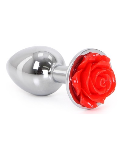 Plug Bijou anal Alu avec Rose 6 x 2.8 cm pas cher