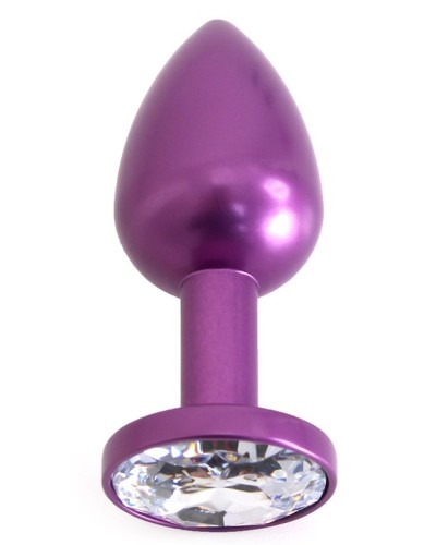 Plug Bijou Anal Alu Gem light 6 x 2.8 cm Violet pas cher