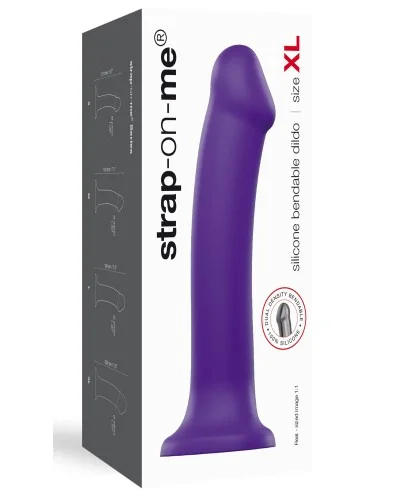 Gode Strap-On-Me Bendable XL 18 x 4.5cm Violet pas cher