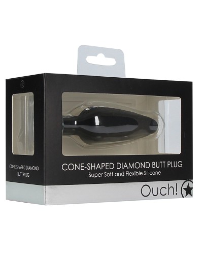 Plug Bijou Silicone Cone Diamond 9 x 3 cm pas cher