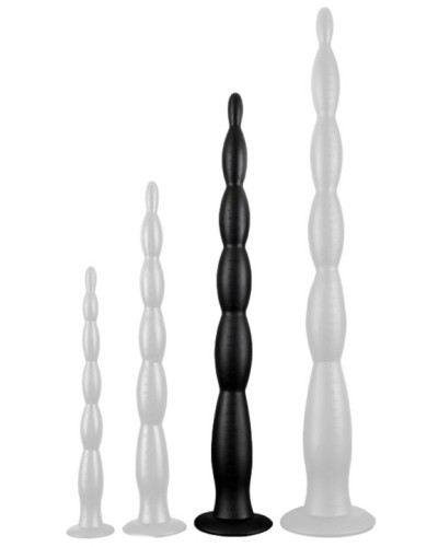 Gode long Scale Beads L 50 x 5cm Noir pas cher