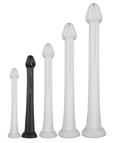 Gode long Whale Dildo M 40 x 5.5cm - Pointe 4.6cm Noir pas cher