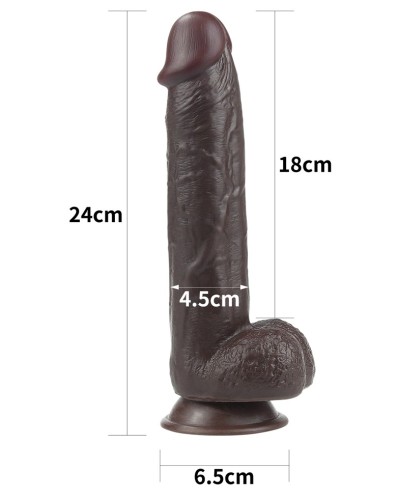 Gode Sliding Skin 18 x 4.5cm Marron pas cher