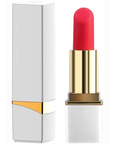 Mini Vibro Lipstick Rock 8.7 x 2.3cm Blanc pas cher
