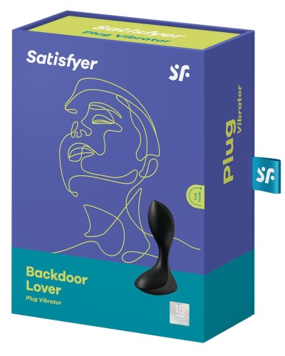 Plug vibrant Backdoor Lover Satisfyer 8 x 3cm Noir pas cher