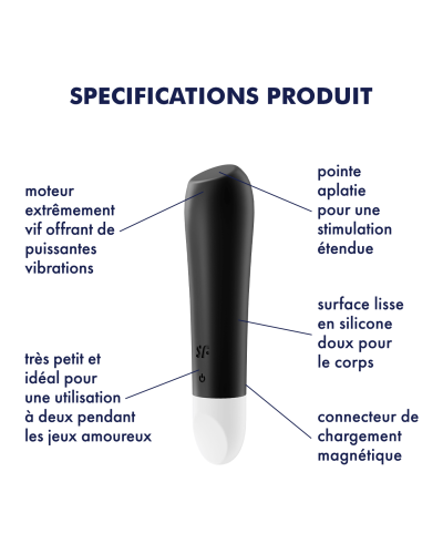 Mini Vibro Ultra Power Bullet 2 Satisfyer Noir pas cher