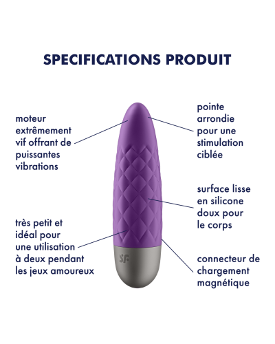 Stimulateur de clitoris Ultra Power Bullet 5 Satisfyer Violet pas cher