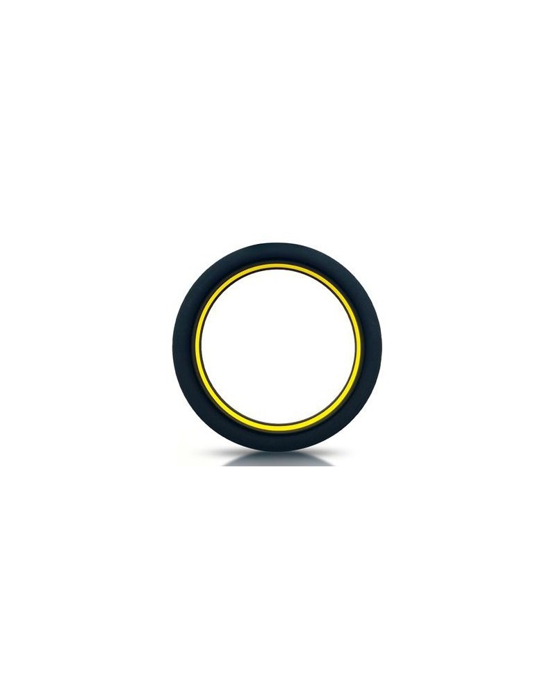 Cockring silicone Beast Ring 36mm Noir-Jaune pas cher