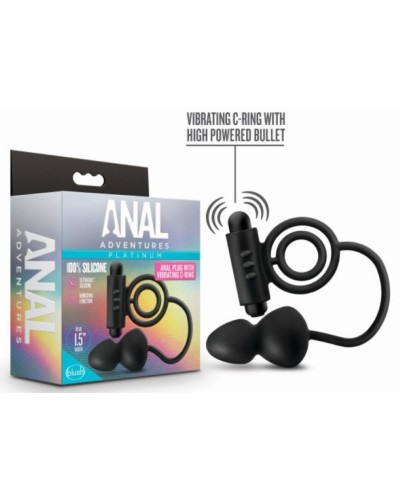 Cockring vibrant et plug Anal Adventures Vibe C-Ring 7 x 4cm pas cher