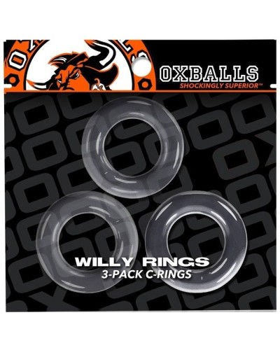 Lot de 3 cockrings Willy Rings Transparents pas cher