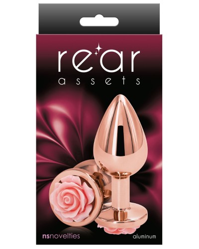 Plug Bijou Rear M 7 x 3.4cm Rose-Rose pas cher