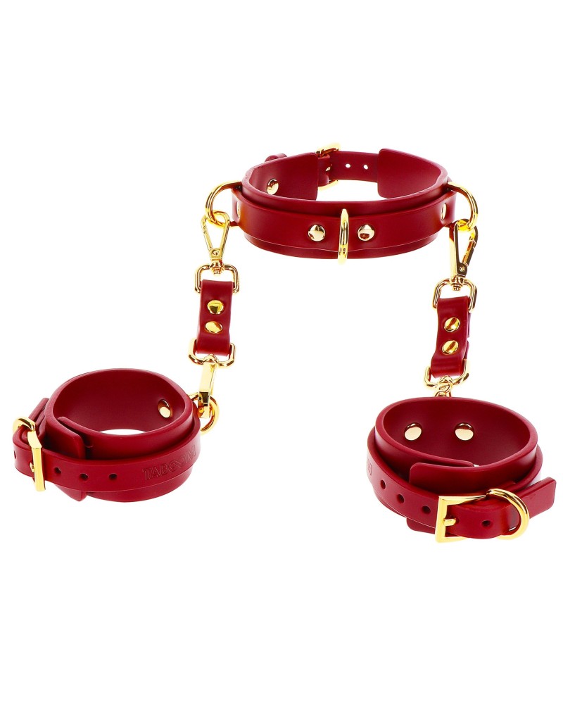 Collier D-Ring avec Menottes de poignets Taboom Rouge pas cher