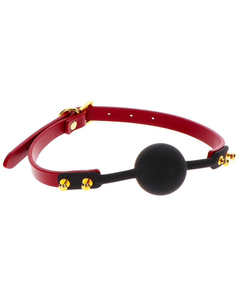 Bâillon Boule Noire Et Rouge Bdsm Soumission Bondage Baillon Sm