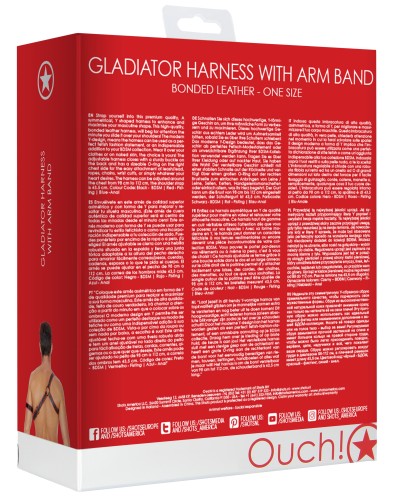 Harnais Gladiator + Brassard Noir-Rouge pas cher