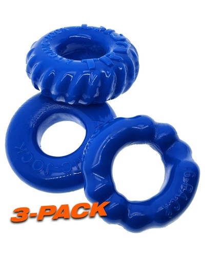 Lot de 3 cockrings Oxballs Bonemaker Bleu pas cher