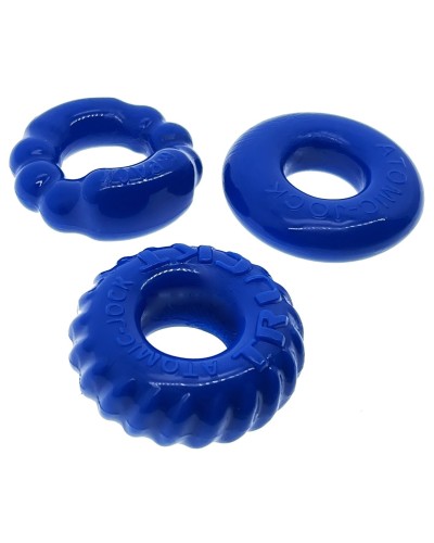 Lot de 3 cockrings Oxballs Bonemaker Bleu pas cher