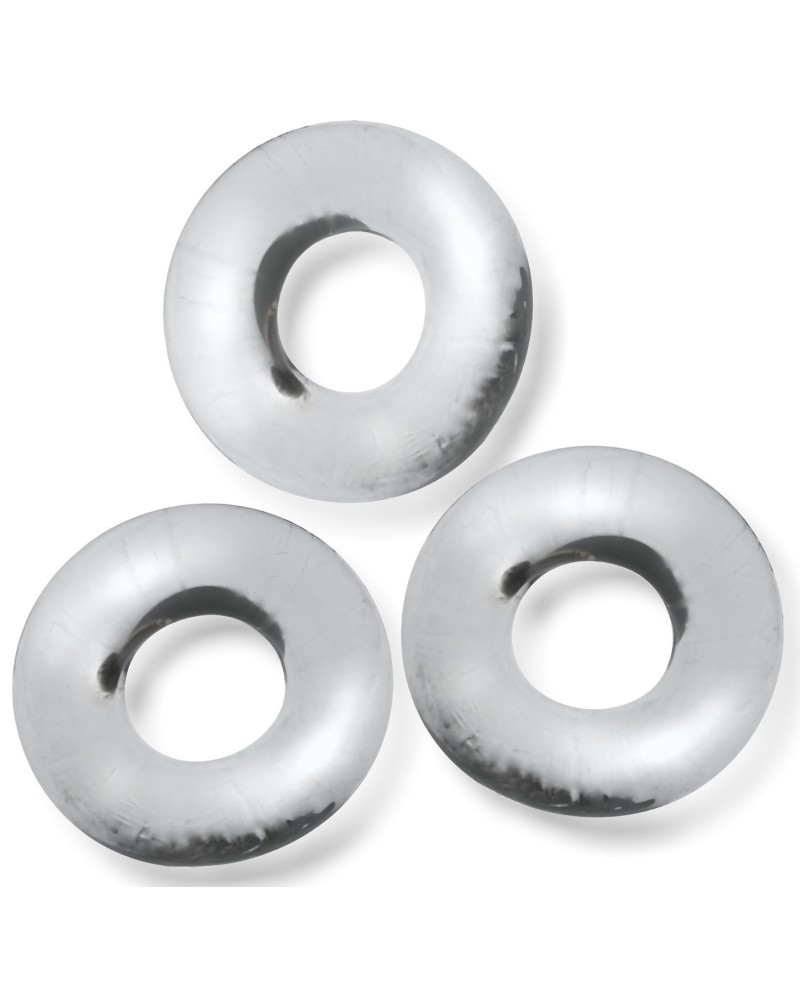 Lot de 3 cockrings Fat Willy Transparents pas cher