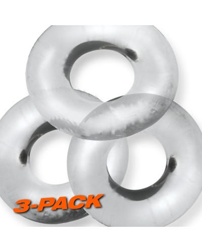 Lot de 3 cockrings Fat Willy Transparents pas cher