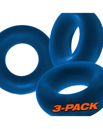 Lot de 3 cockrings Fat Willy Bleus pas cher