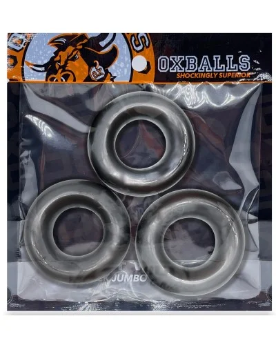 Lot de 3 cockrings Fat Willy Gris pas cher