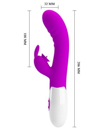 Vibro Rabbit Cerberus Pretty Love 21cm Violet pas cher