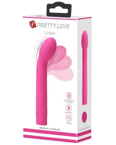 Vibro Point G Logan Pretty Love 16 x 3cm Rose pas cher