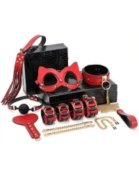 Coffret BDSM Luxury Noir-Rouge 8 Pieces pas cher