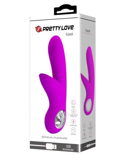 Vibro Rabbit Carol Pretty Love 19cm Violet pas cher