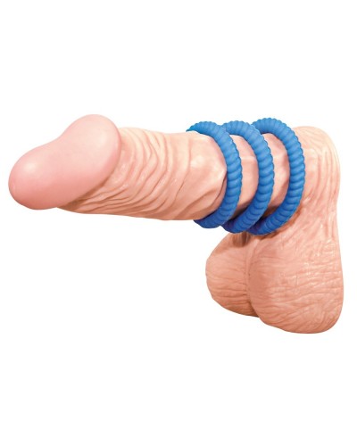 Lot de 3 cockrings Lust Bleus pas cher