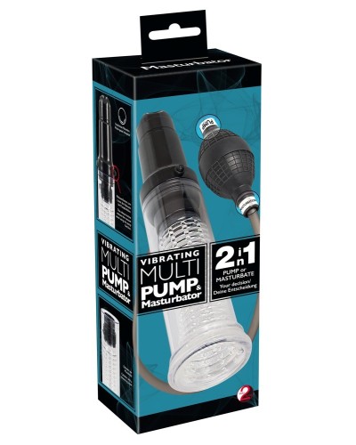 Pompe a pEnis vibrante Multipump 16.5 x 4.5cm pas cher