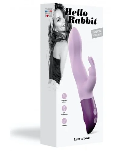 Vibro HELLO RABBIT 24 x 4cm Mauve pas cher