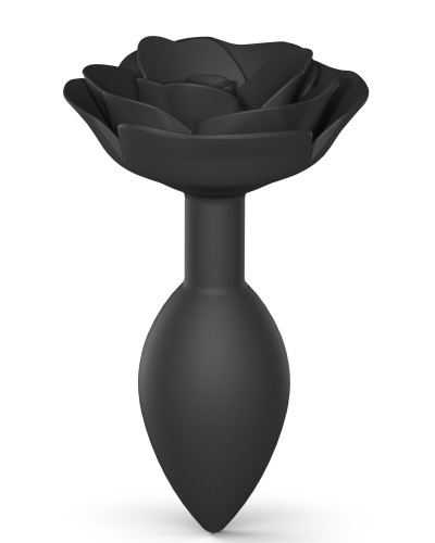 Plug anal bijou Open Roses L 9 x 3.8cm Noir pas cher