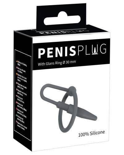 Plug Penis Silicone avec Anneau 5.5cm - Diametre 8mm pas cher