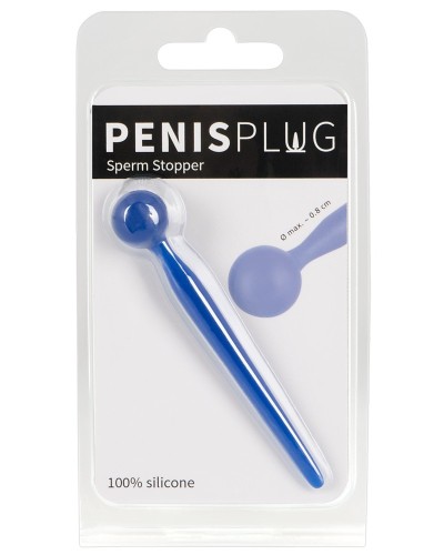 Plug Penis Stop Sperm 8cm - Diametre 4-8mm Bleu pas cher