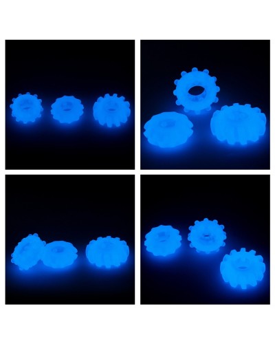 Lot de 3 cockrings phosphorescents Lumino 4cm pas cher