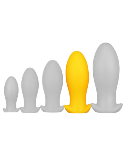 Plug silicone Saurus Egg XL 16.5 x 7.5cm Jaune pas cher