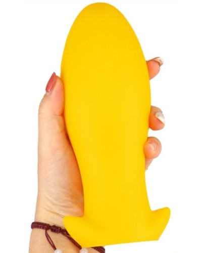 Plug silicone Saurus Egg XXL 18.5 x 8.5cm Jaune pas cher