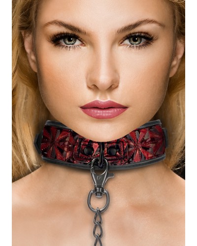 Collier et Laisse Luxury Rouge pas cher