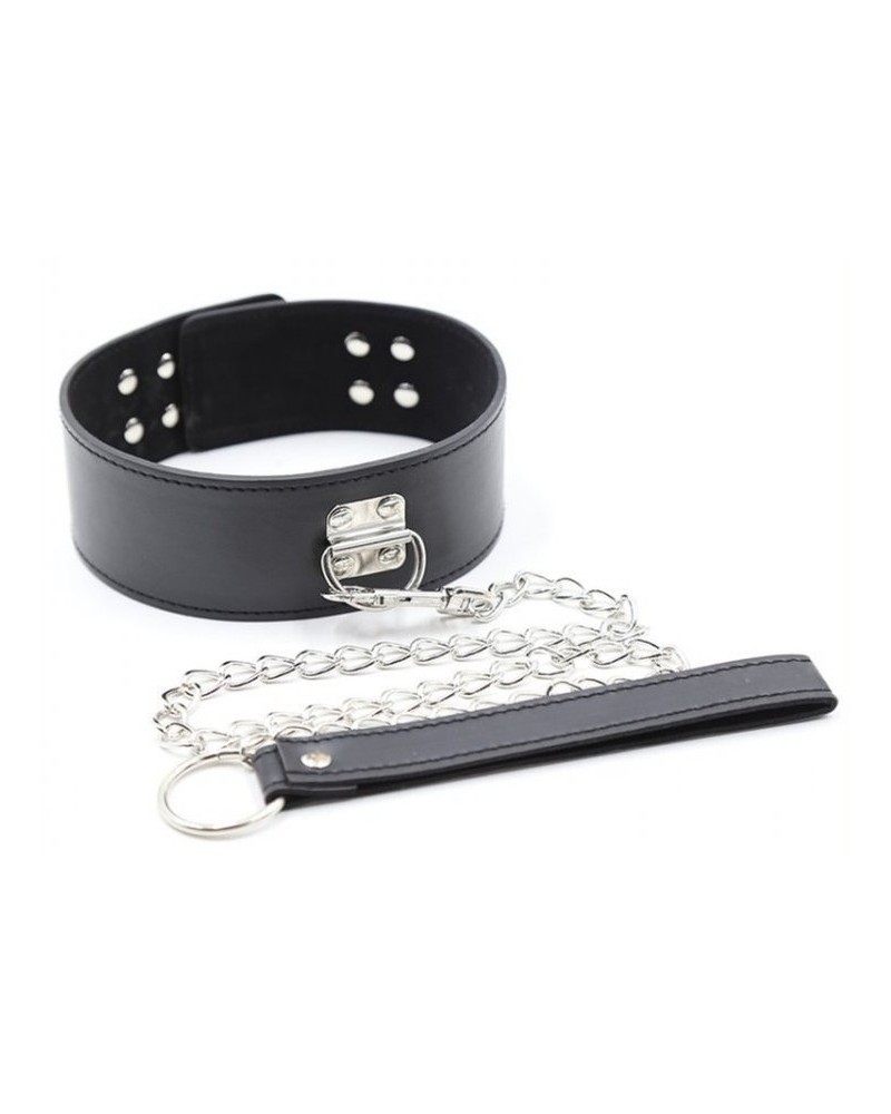 Collier et Laisse Pin Lock Noir pas cher