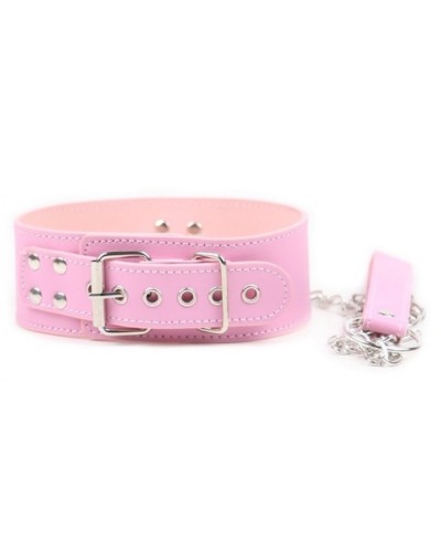 Collier et Laisse Pin Lock Rose pas cher