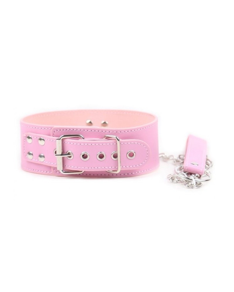 Collier et Laisse Pin Lock Rose pas cher